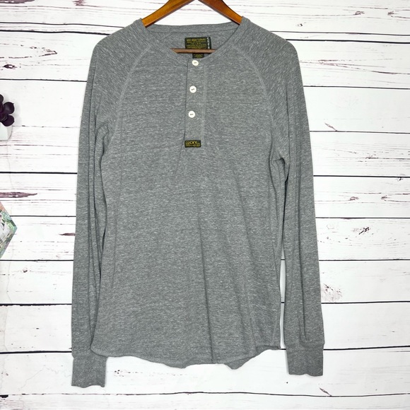 Lucky Brand Soft Gray Long Sleeve Henley T-shirt Men’s Size Small - Picture 2 of 8